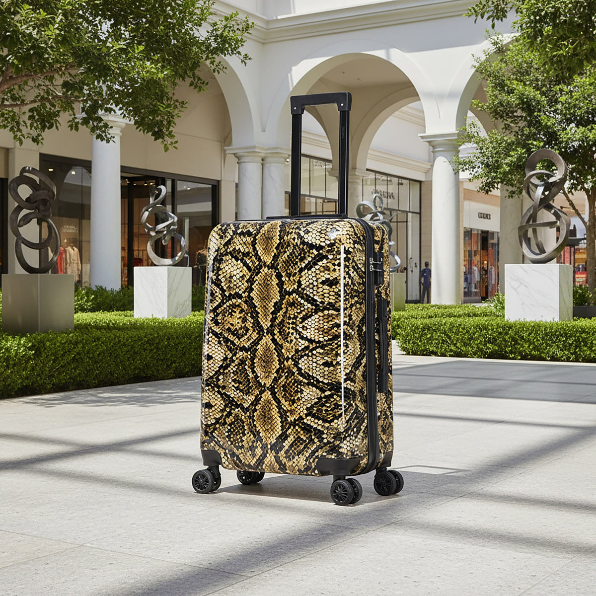InUSA Prints 24" Hardside Spinner Checked Suitcase