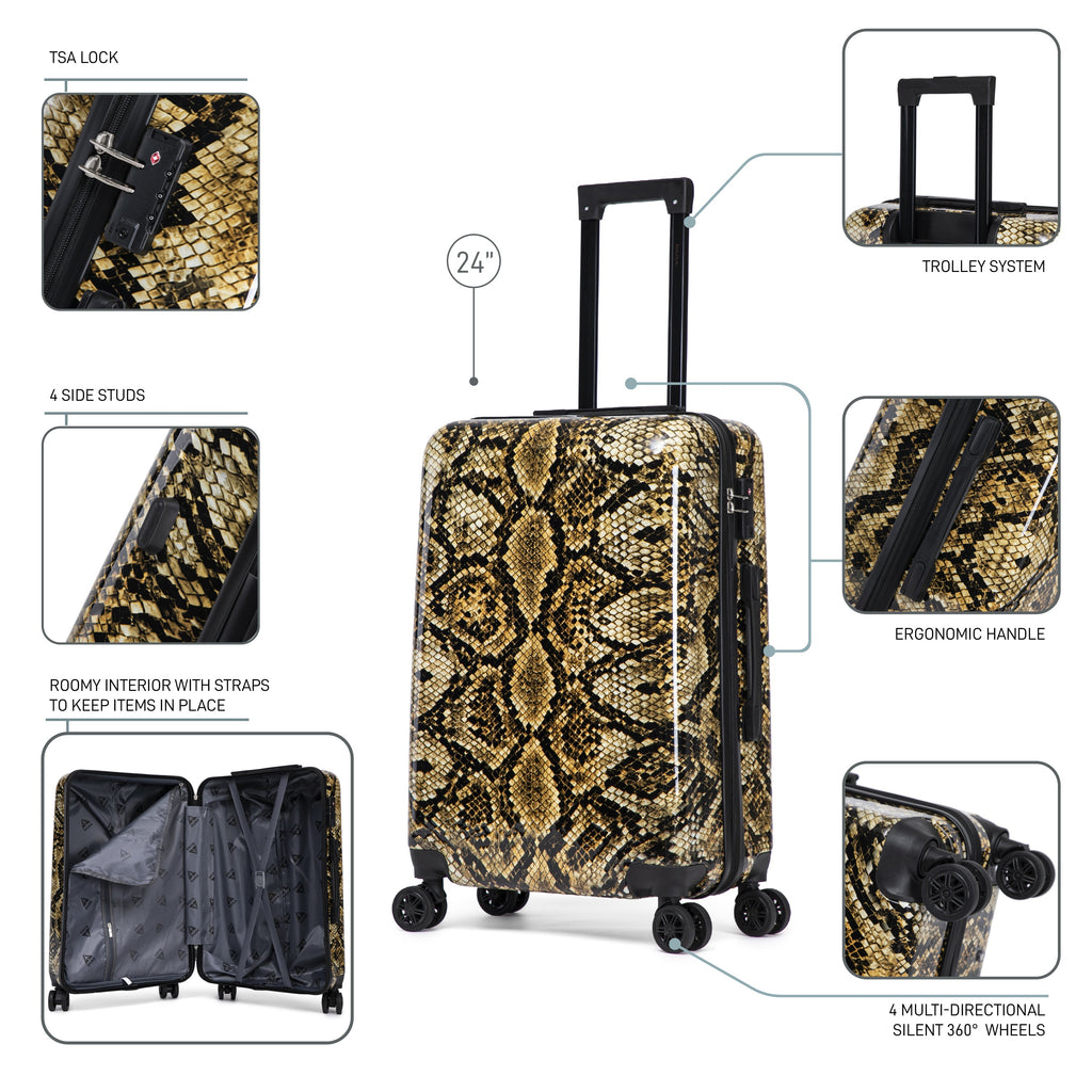 InUSA Prints 24" Hardside Spinner Checked Suitcase