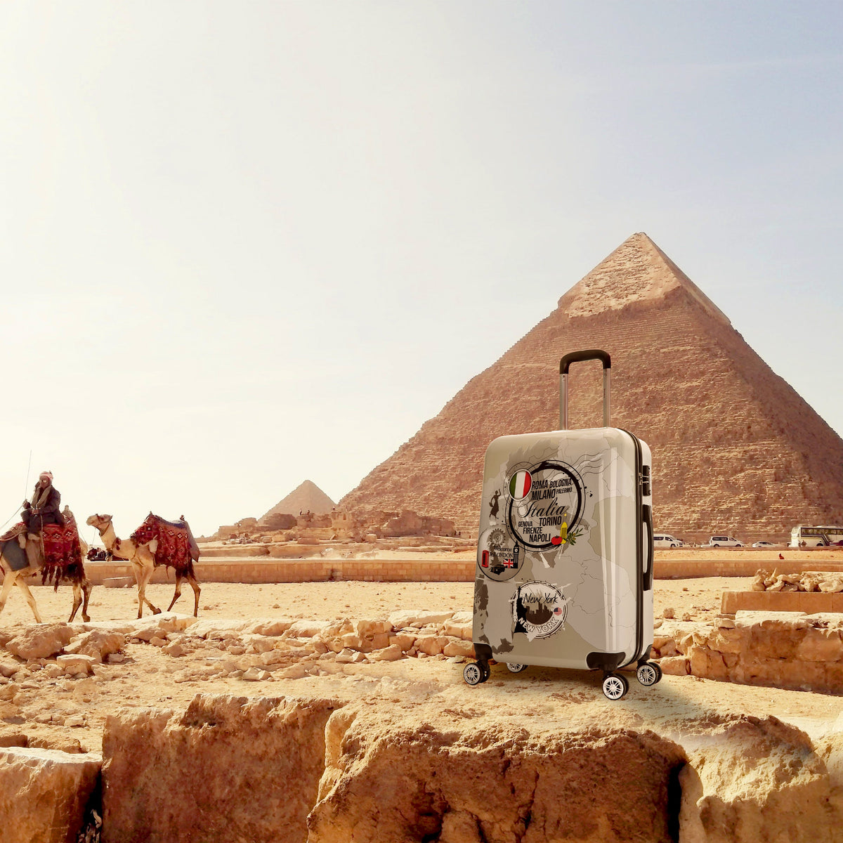 InUSA Prints 24" Hardside Spinner Checked Suitcase