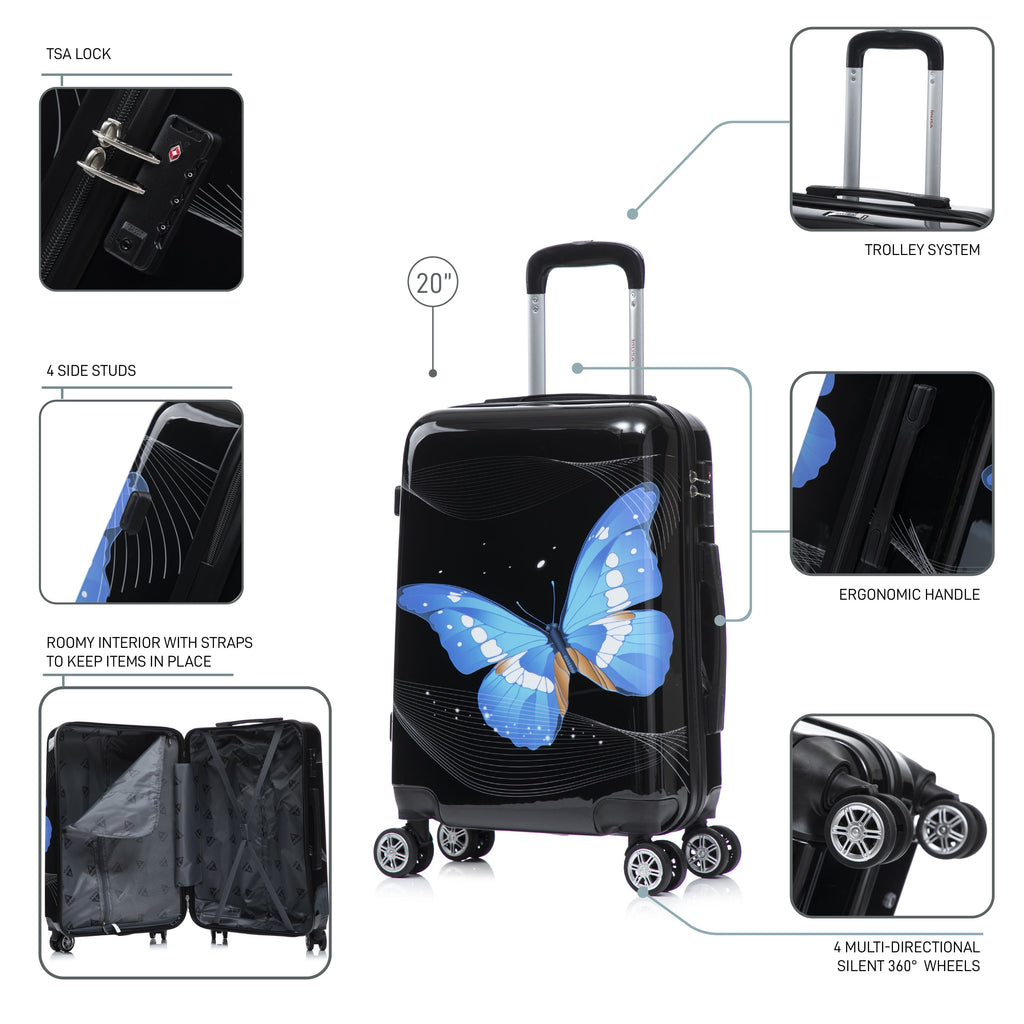 InUSA Prints Carry-On Hardside Spinner Luggage