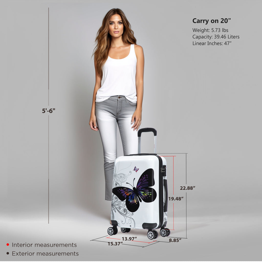 InUSA Prints Carry-On Hardside Spinner Luggage