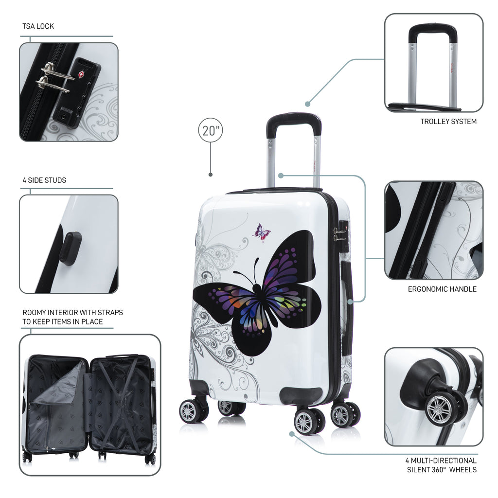 InUSA Prints Carry-On Hardside Spinner Luggage