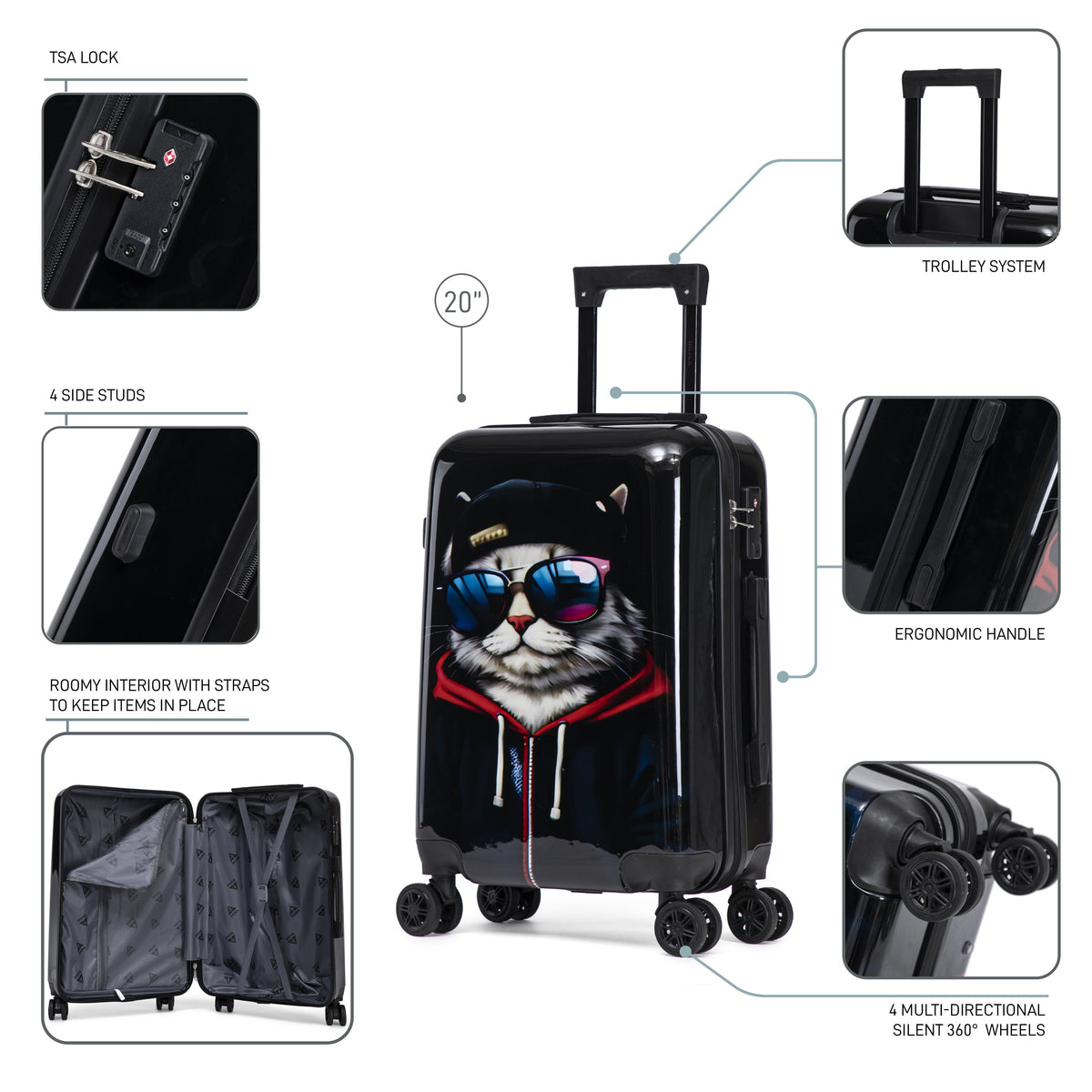 InUSA Prints Carry-On Hardside Spinner Luggage