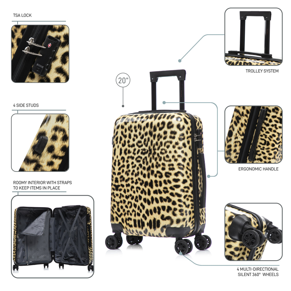 InUSA Prints Carry-On Hardside Spinner Luggage