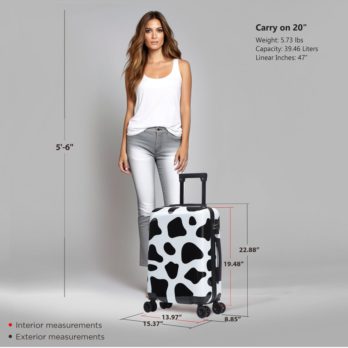 InUSA Prints Carry-On Hardside Spinner Luggage