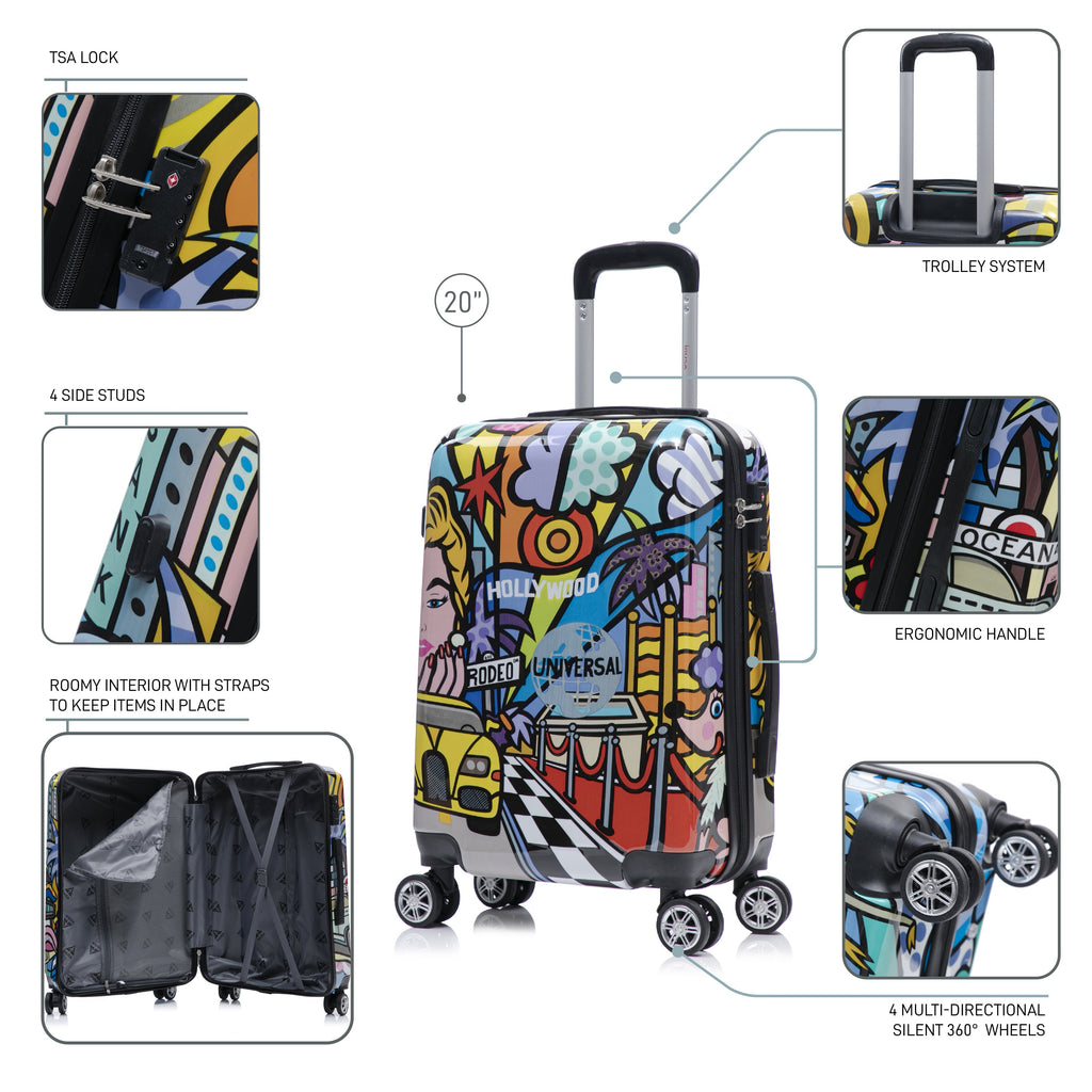 InUSA Prints Carry-On Hardside Spinner Luggage