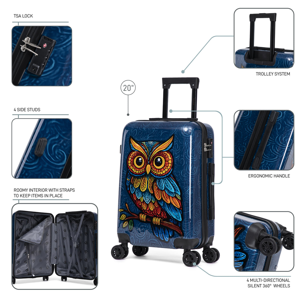 InUSA Prints Carry-On Hardside Spinner Luggage