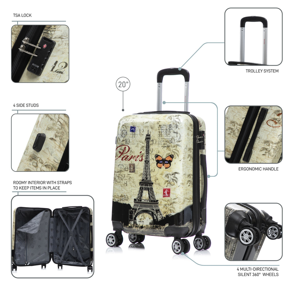 InUSA Prints Carry-On Hardside Spinner Luggage
