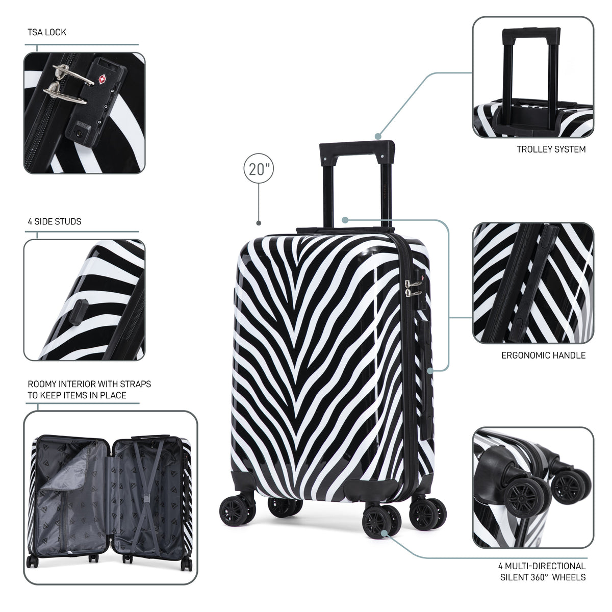 InUSA Prints Carry-On Hardside Spinner Luggage