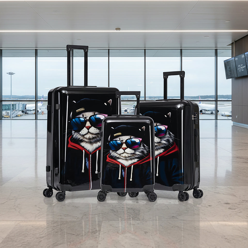 InUSA Prints 3-Piece Hardside Spinner Luggage Set