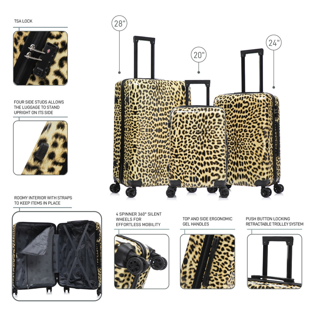InUSA Prints 3-Piece Hardside Spinner Luggage Set