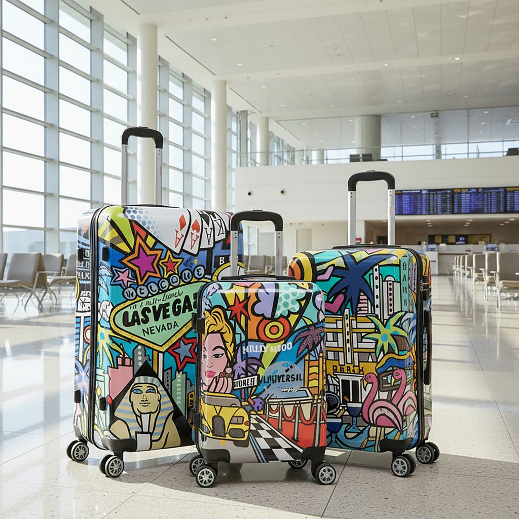 InUSA Prints 3-Piece Hardside Spinner Luggage Set