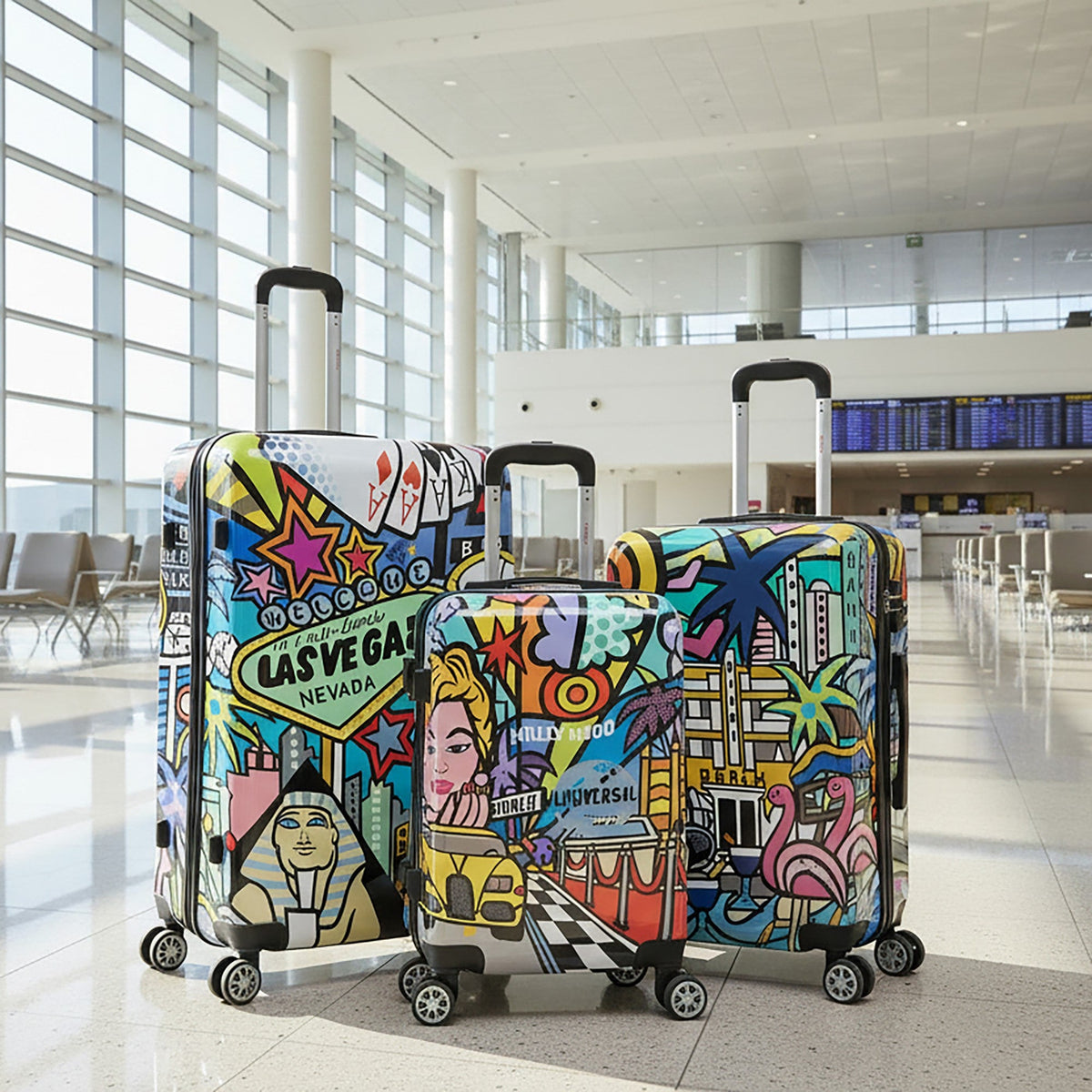 InUSA Prints 3-Piece Hardside Spinner Luggage Set