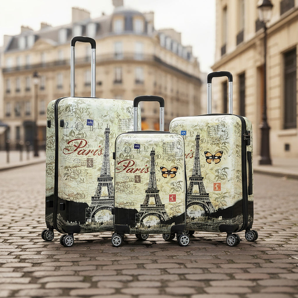 InUSA Prints 3-Piece Hardside Spinner Luggage Set