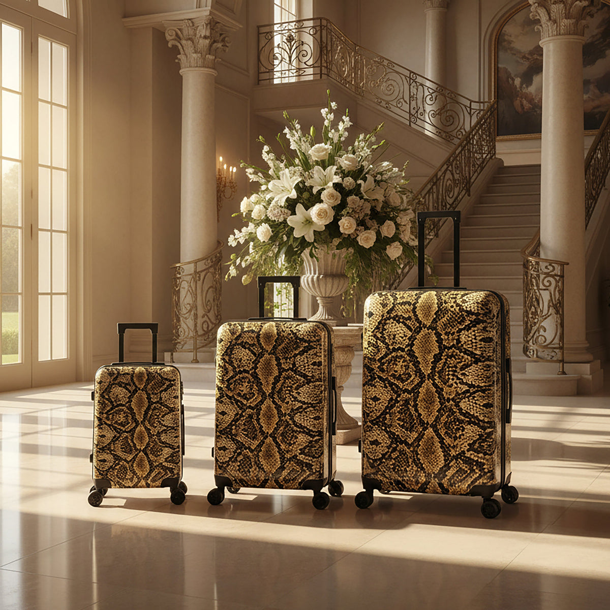 InUSA Prints 3-Piece Hardside Spinner Luggage Set