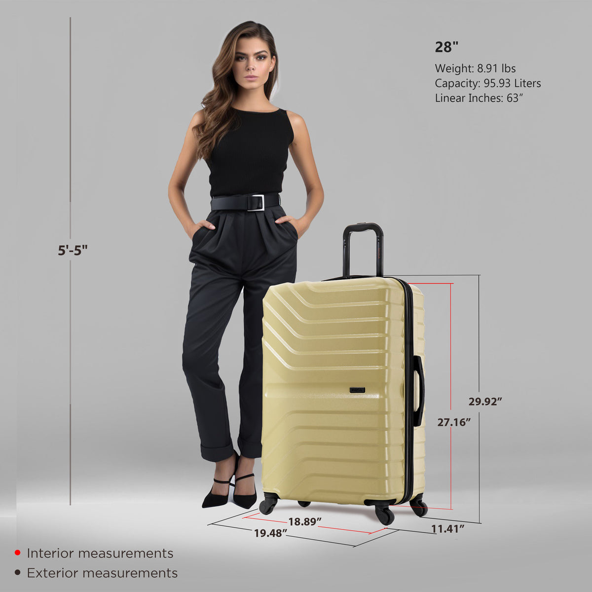 InUSA Aurum 28-Inch Hardside Spinner Luggage