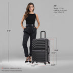 InUSA Aurum 24" Hardside Spinner Checked Suitcase
