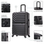 InUSA Aurum 24" Hardside Spinner Checked Suitcase