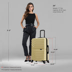 InUSA Aurum 24" Hardside Spinner Checked Suitcase