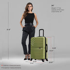 InUSA Aurum 24" Hardside Spinner Checked Suitcase