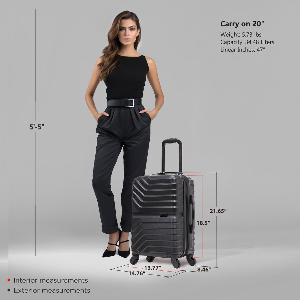 InUSA Aurum Carry-On Hardside Spinner Suitcase