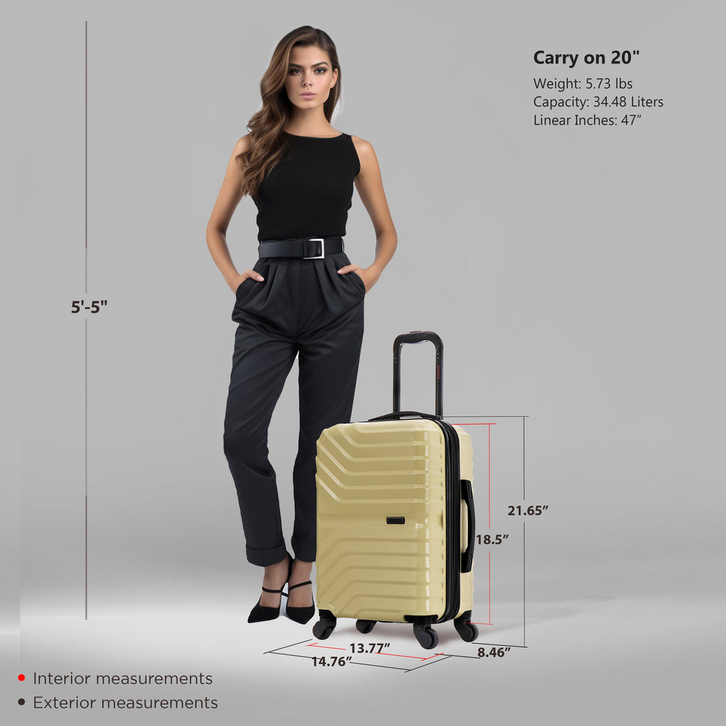 InUSA Aurum Carry-On Hardside Spinner Suitcase