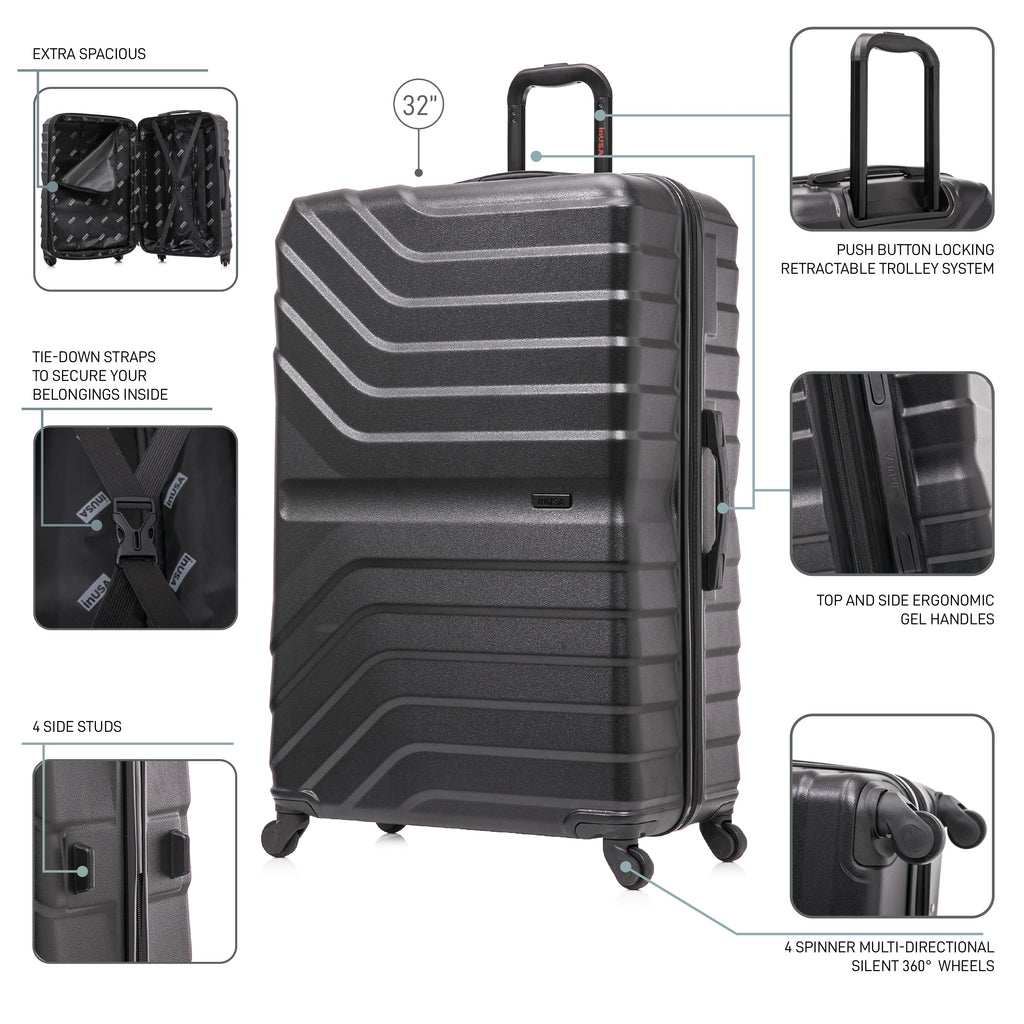 InUSA Aurum 32" Hardside Spinner Checked Suitcase