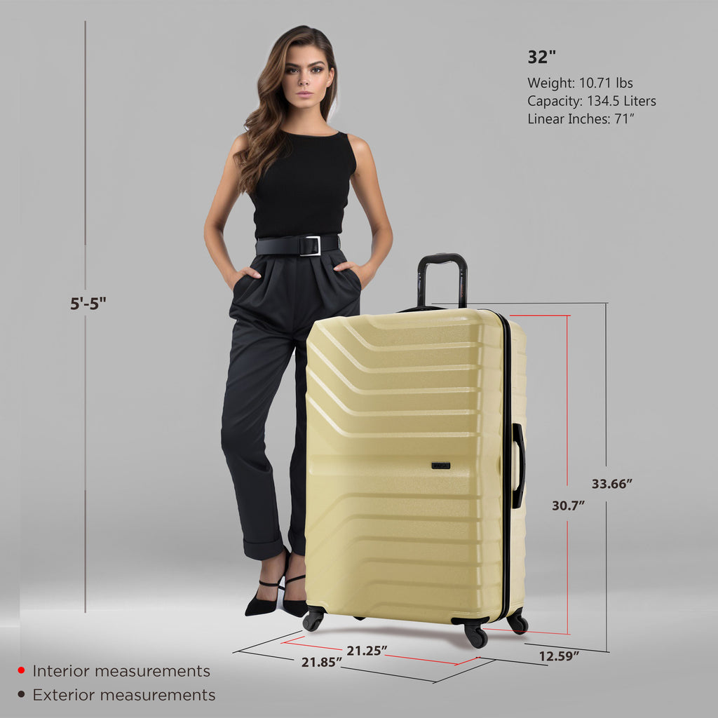 InUSA Aurum 32" Hardside Spinner Checked Suitcase