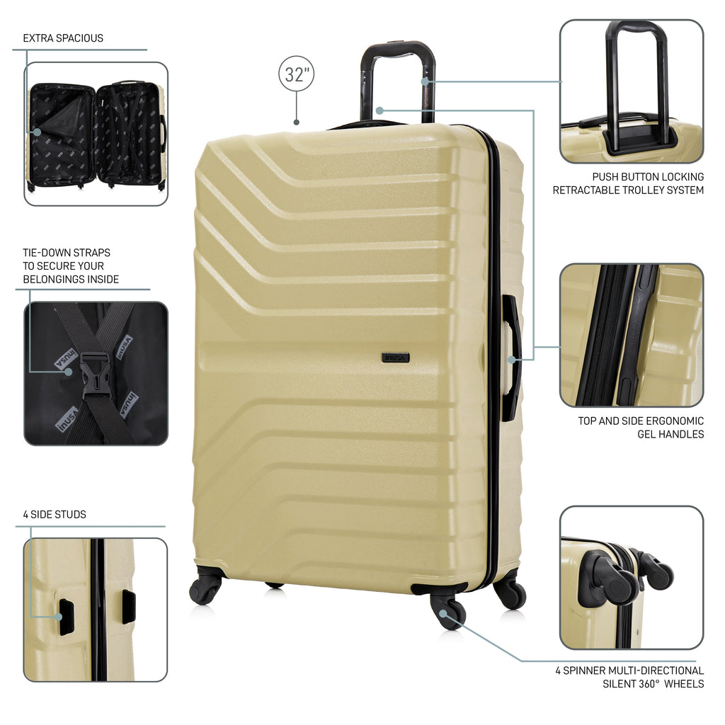 InUSA Aurum 32" Hardside Spinner Checked Suitcase