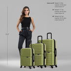 InUSA Aurum 3-Piece Hardside Spinner Luggage Set