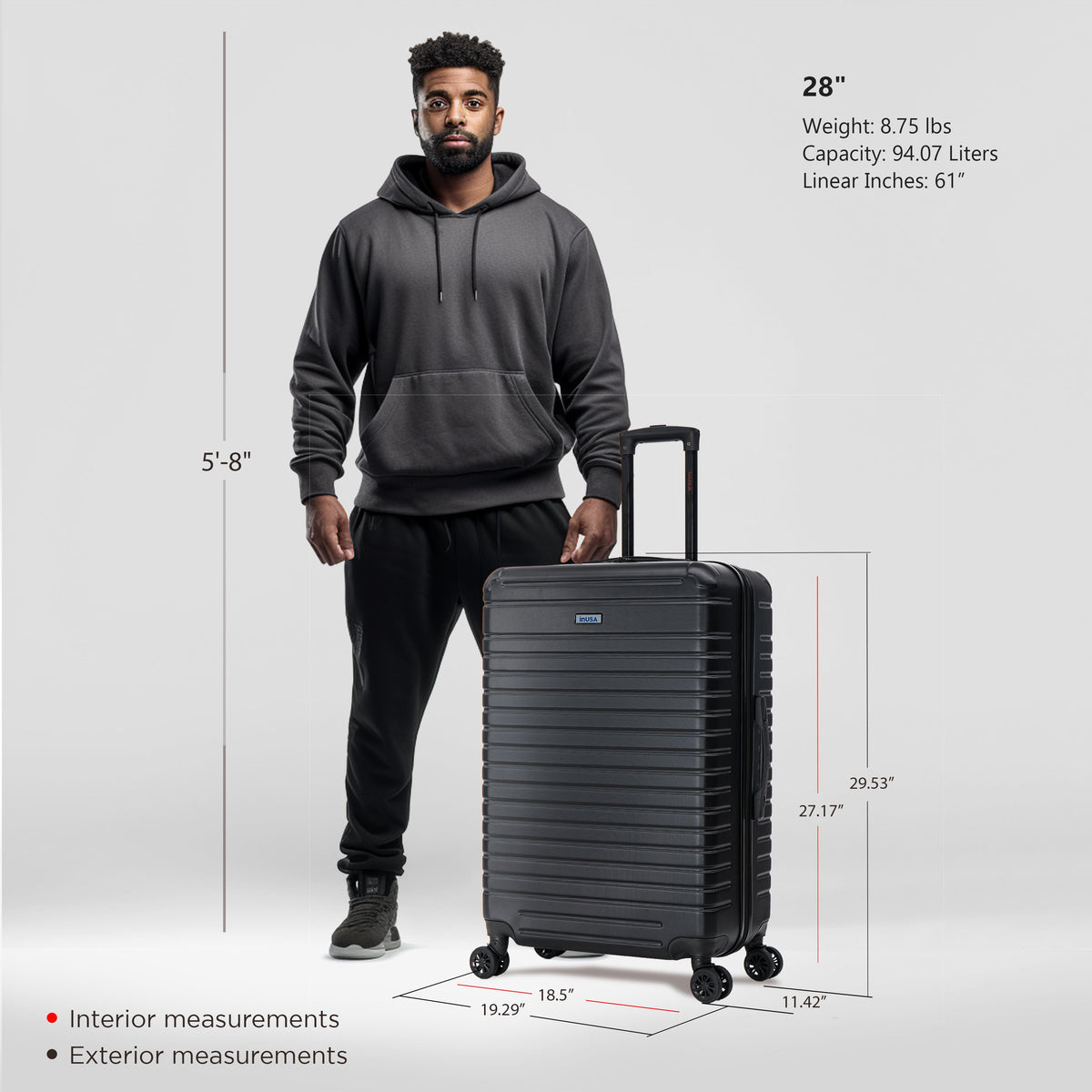InUSA Deep 28" Hardside Spinner Suitcase