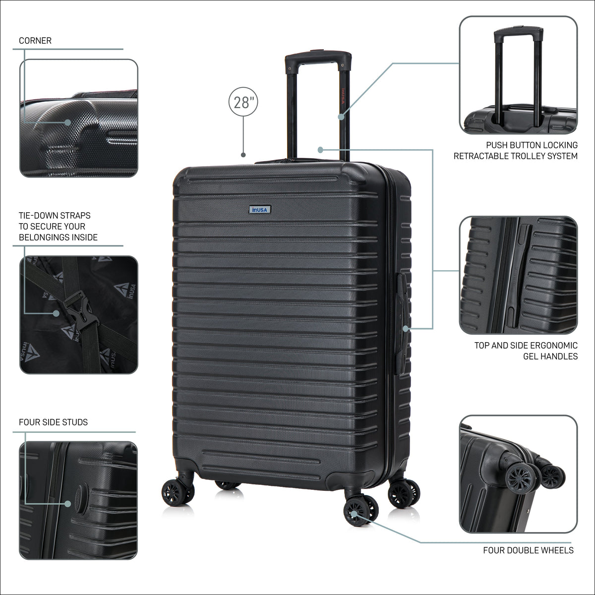 InUSA Deep 28" Hardside Spinner Suitcase