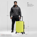 InUSA Deep 24" Hardside Spinner Checked Suitcase
