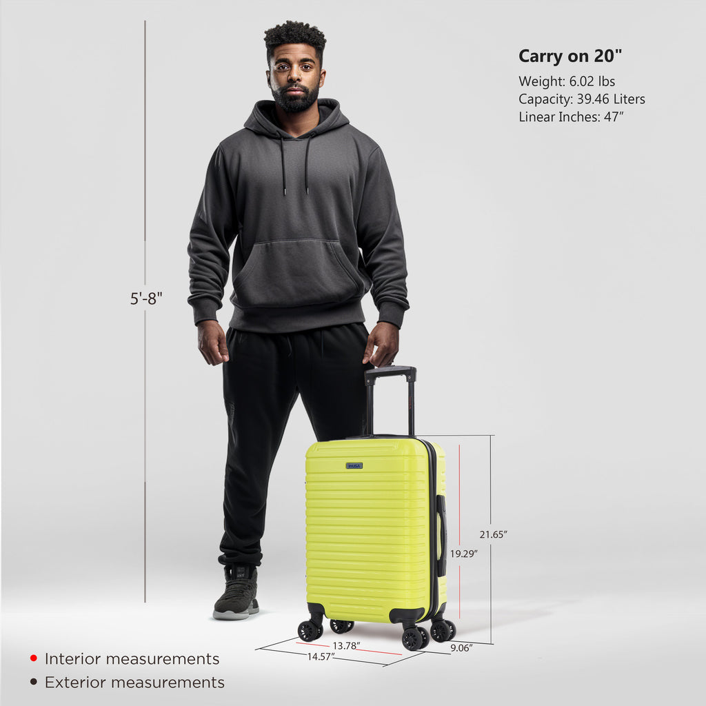 InUSA Deep 20" Hardside Carry-On Suitcase