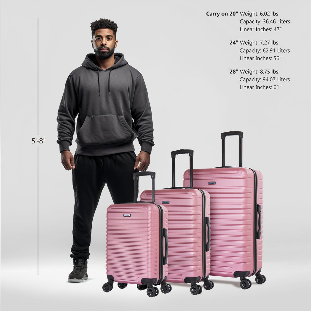 InUSA Deep 3-Piece Hardside Spinner Luggage Set