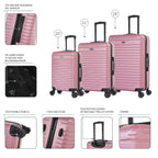 InUSA Deep 3-Piece Hardside Spinner Luggage Set
