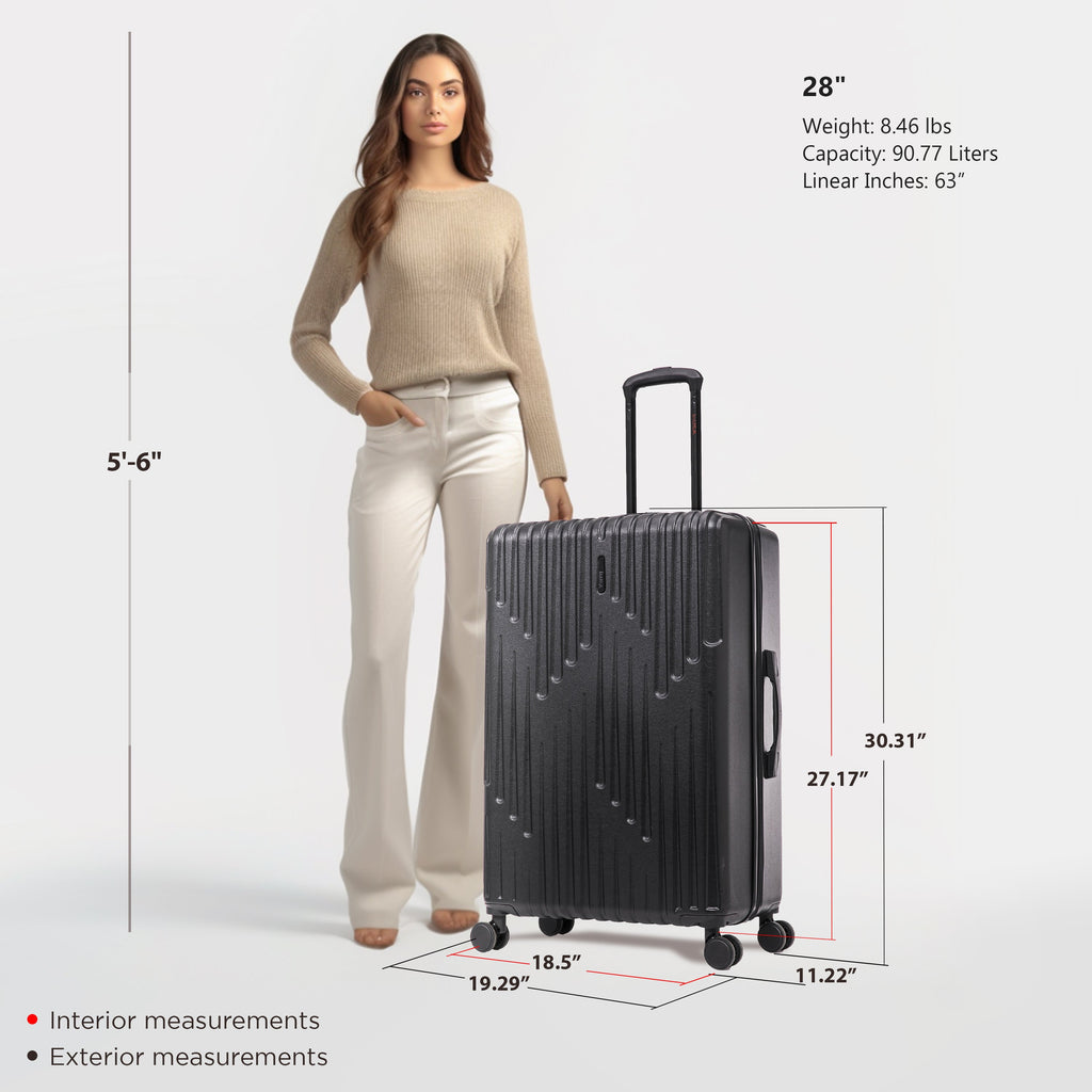 InUSA Drip 28-Inch Hardside Spinner Checked Suitcase