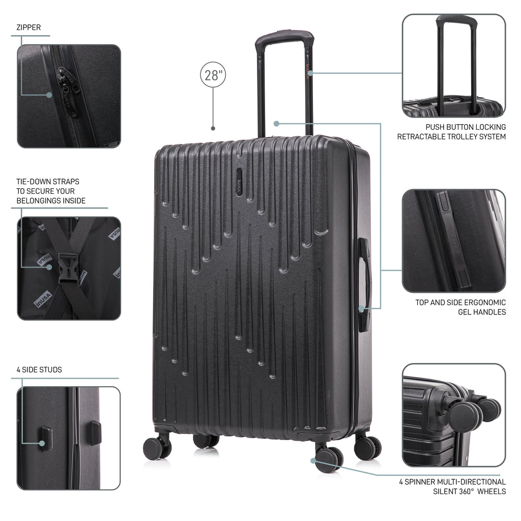 InUSA Drip 28-Inch Hardside Spinner Checked Suitcase