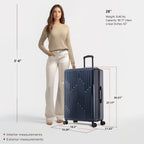 InUSA Drip 28-Inch Hardside Spinner Checked Suitcase