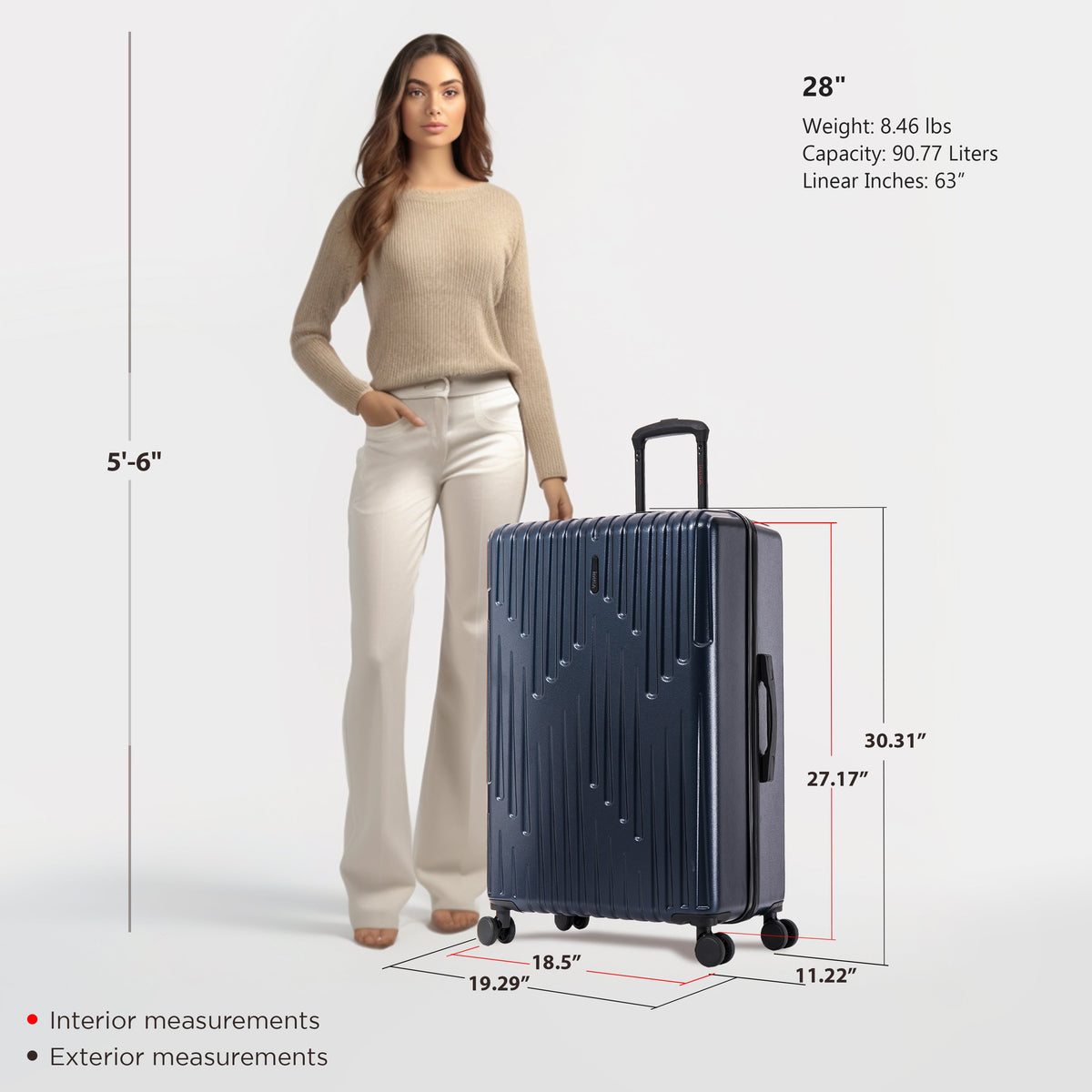 InUSA Drip 28-Inch Hardside Spinner Checked Suitcase