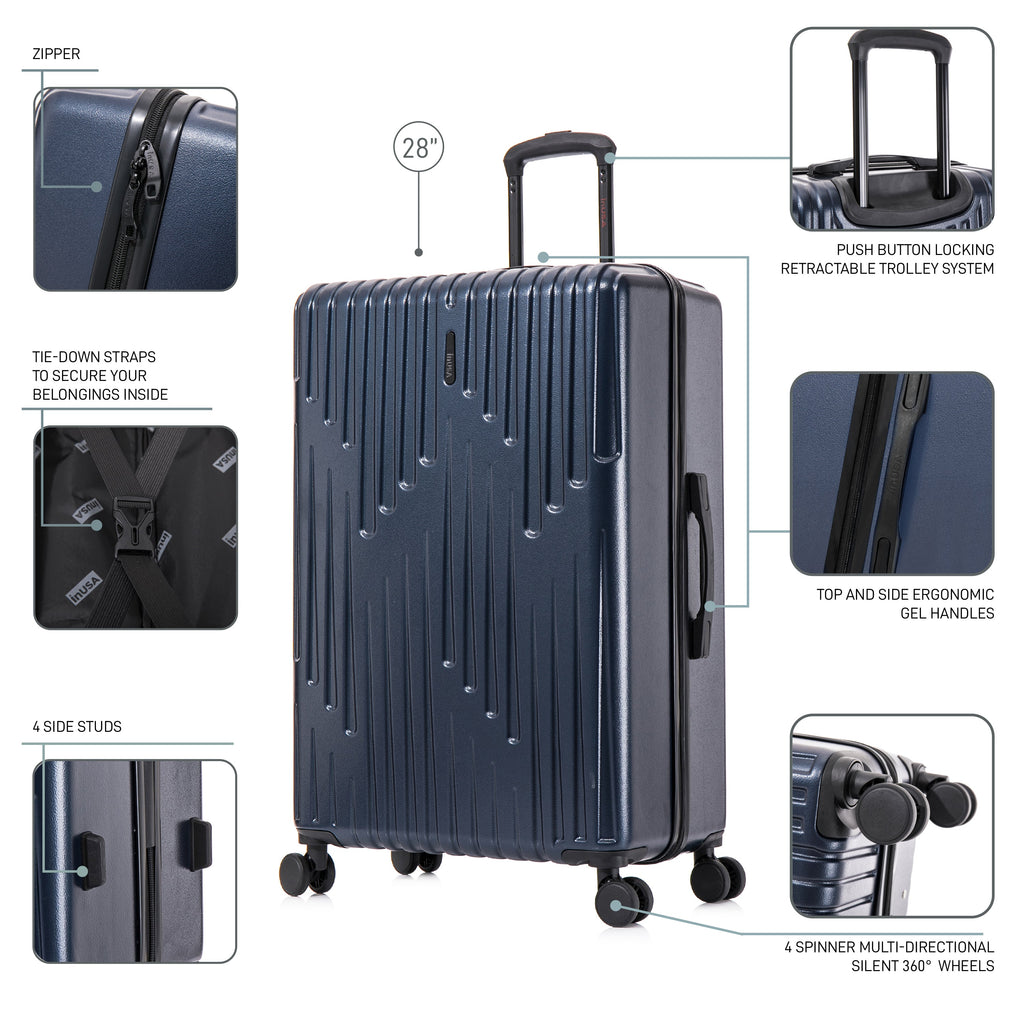 InUSA Drip 28-Inch Hardside Spinner Checked Suitcase
