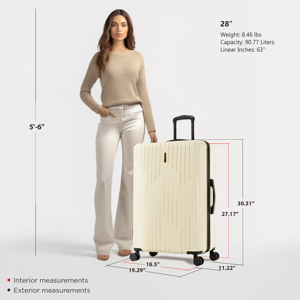 InUSA Drip 28-Inch Hardside Spinner Checked Suitcase
