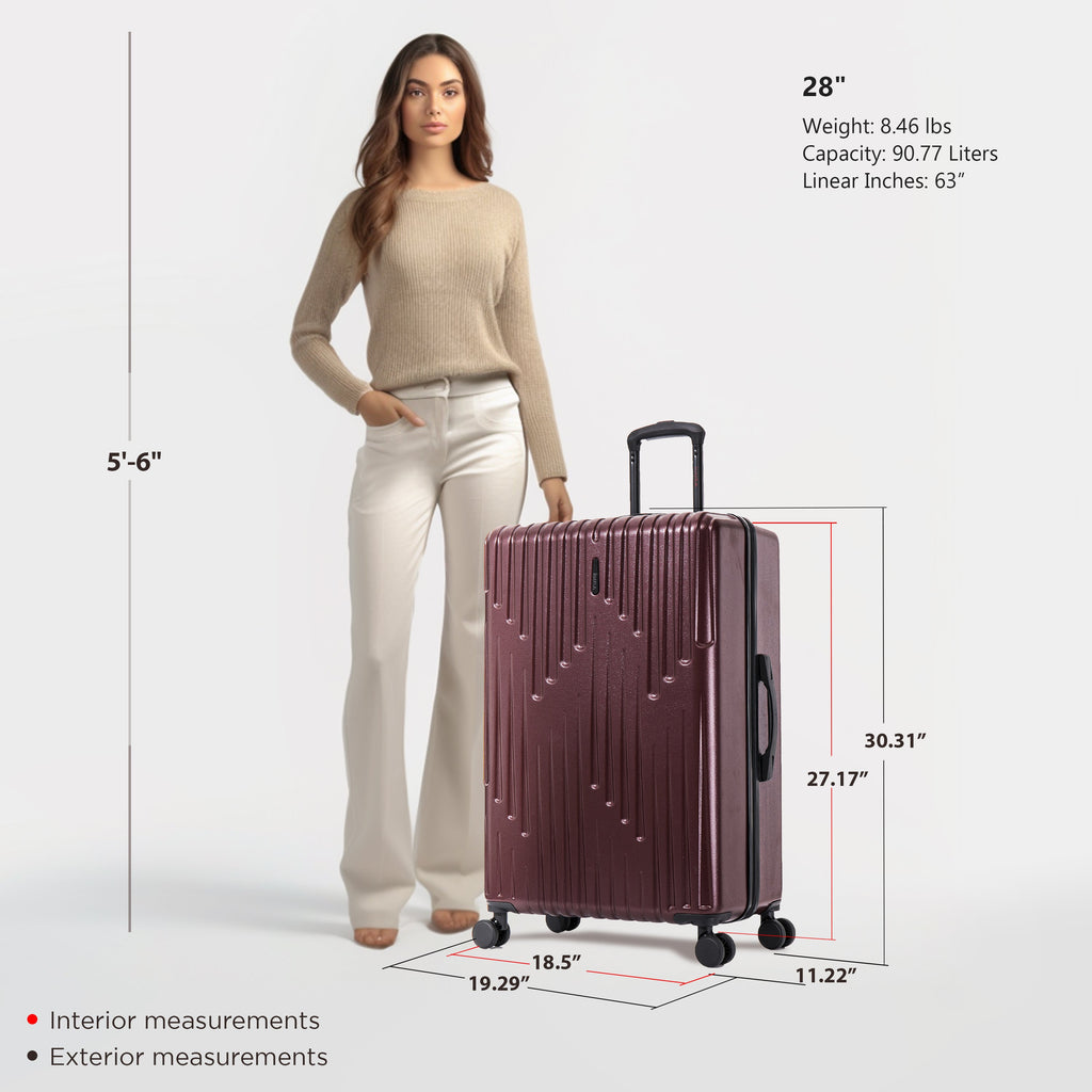 InUSA Drip 28-Inch Hardside Spinner Checked Suitcase