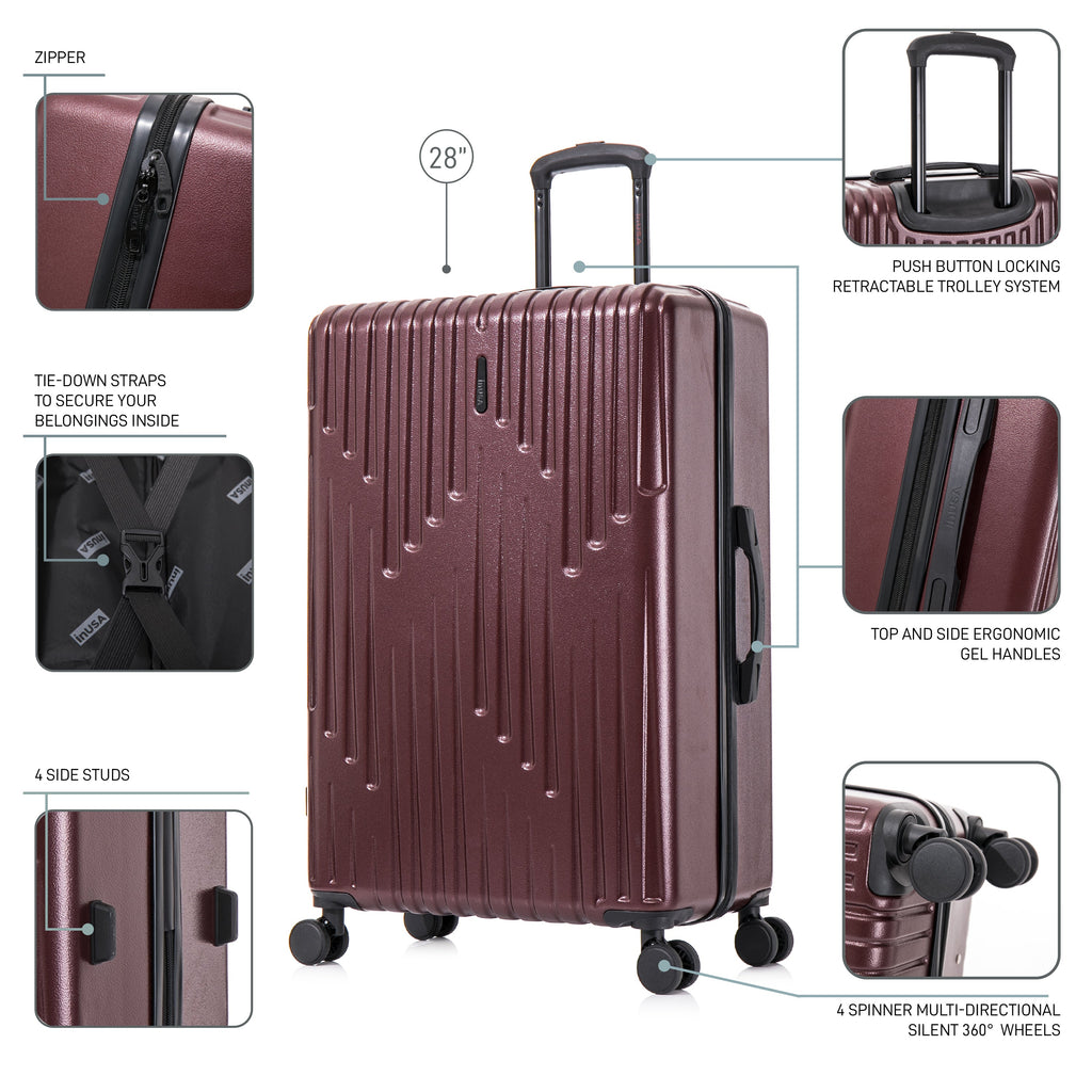 InUSA Drip 28-Inch Hardside Spinner Checked Suitcase