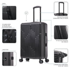 InUSA Drip 24" Hardside Spinner Checked Luggage