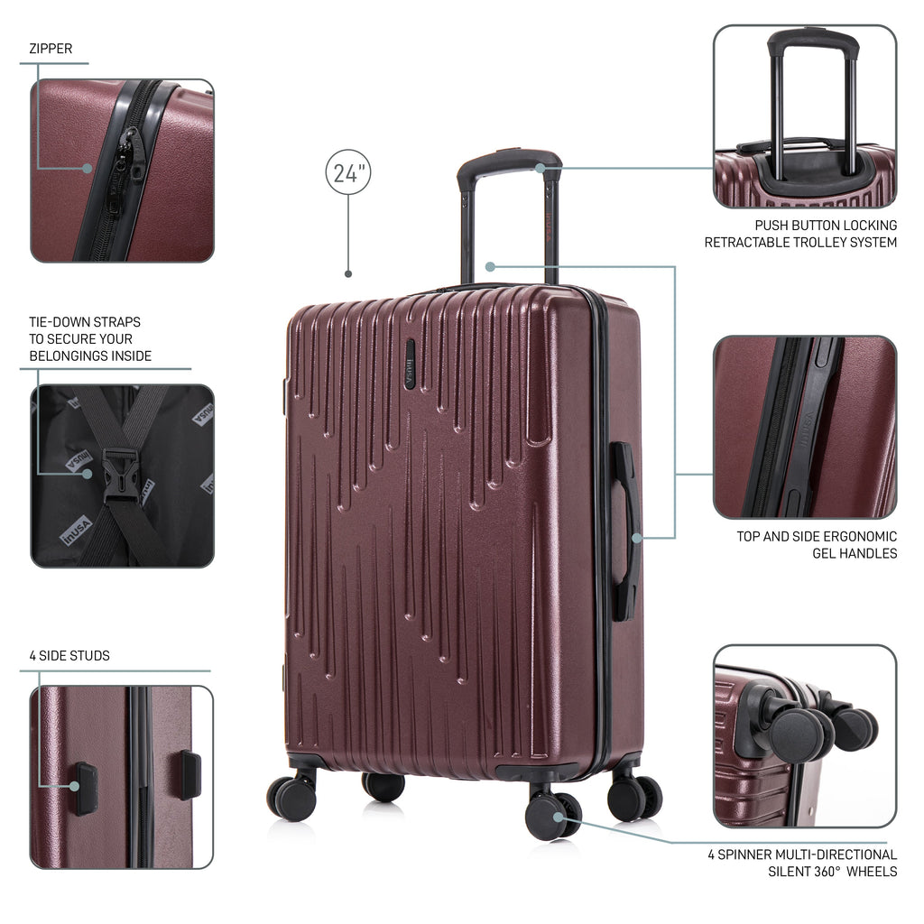 InUSA Drip 24" Hardside Spinner Checked Luggage