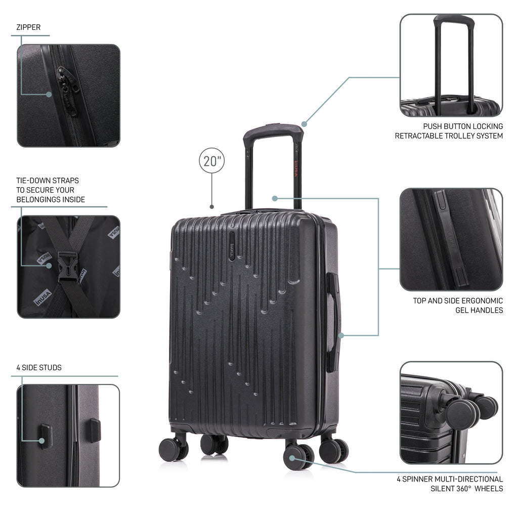 InUSA Drip 20" Hardside Carry-On Spinner Suitcase