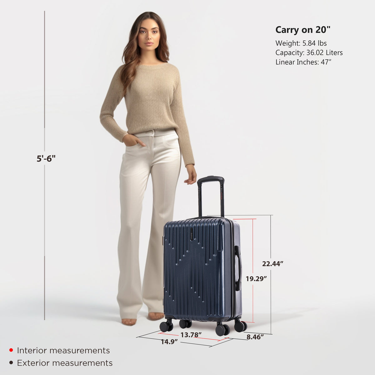 InUSA Drip 20" Hardside Carry-On Spinner Suitcase