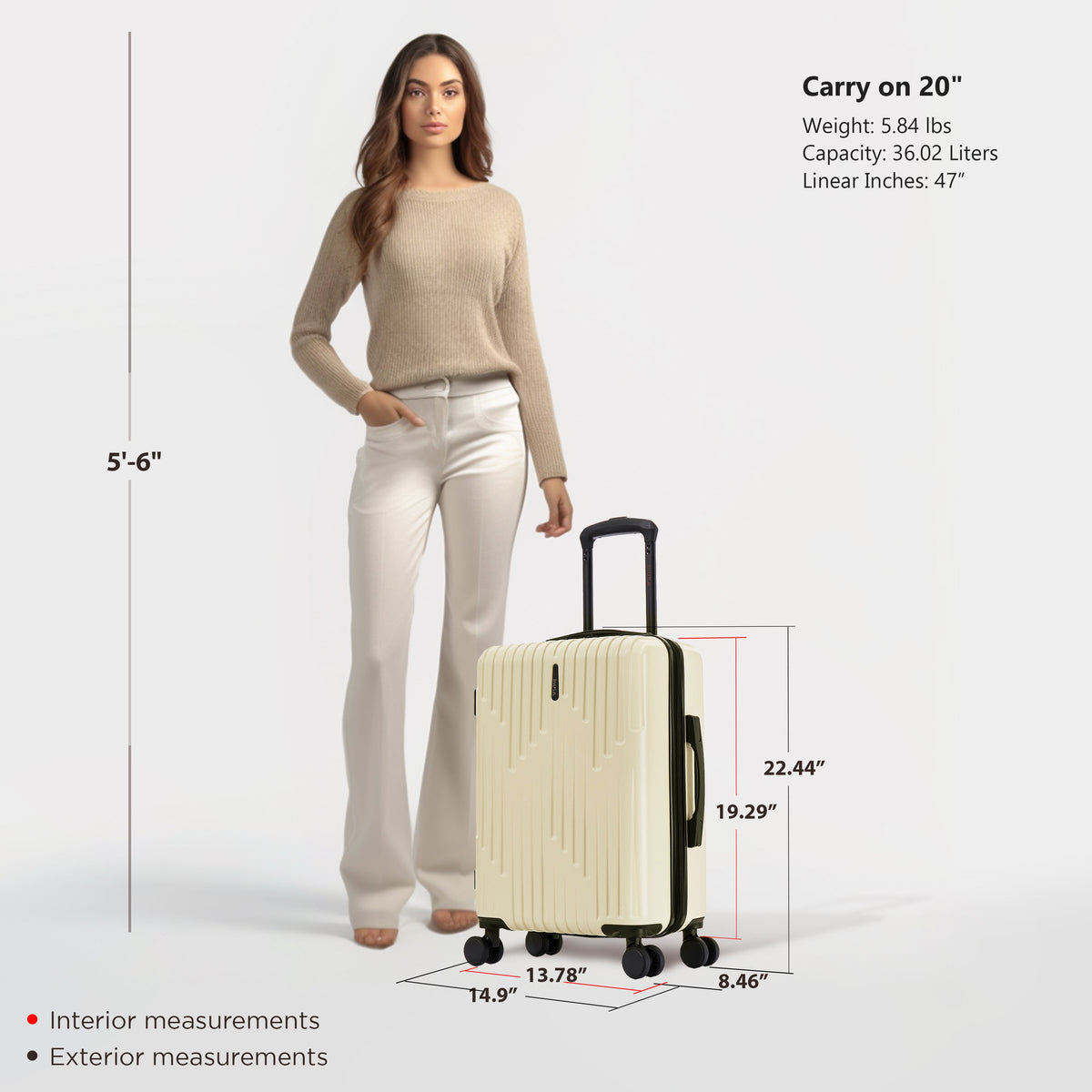 InUSA Drip 20" Hardside Carry-On Spinner Suitcase
