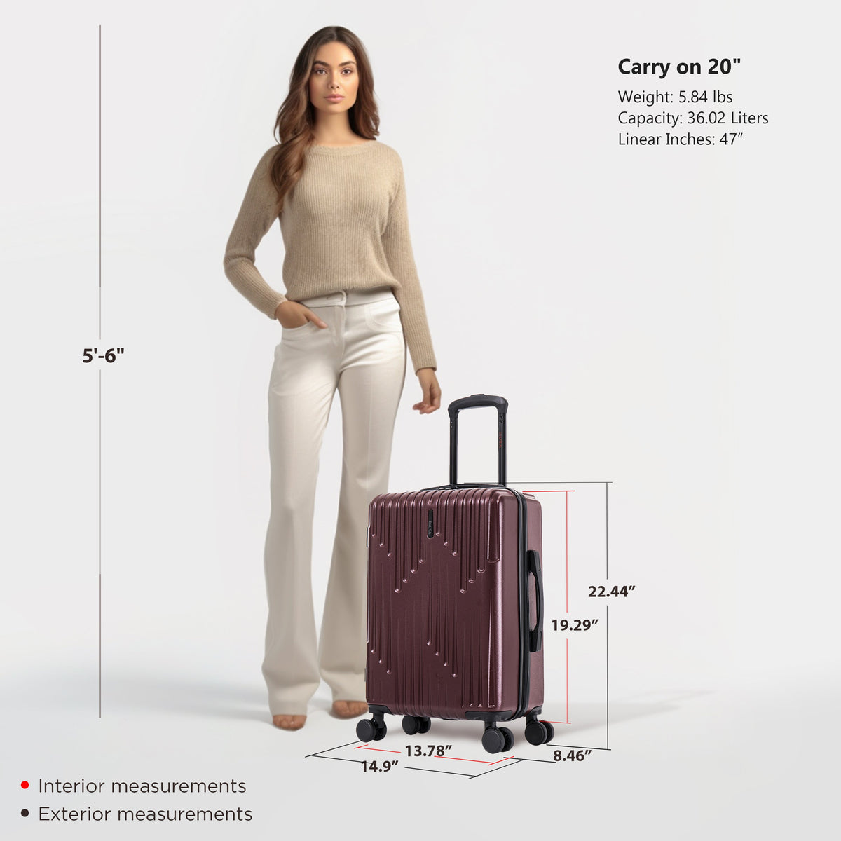 InUSA Drip 20" Hardside Carry-On Spinner Suitcase